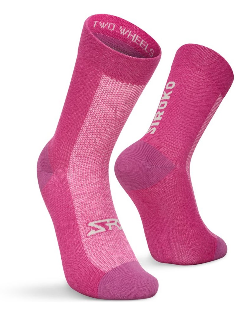 Meias de ciclismo com lã merino Rosa - Kiabi