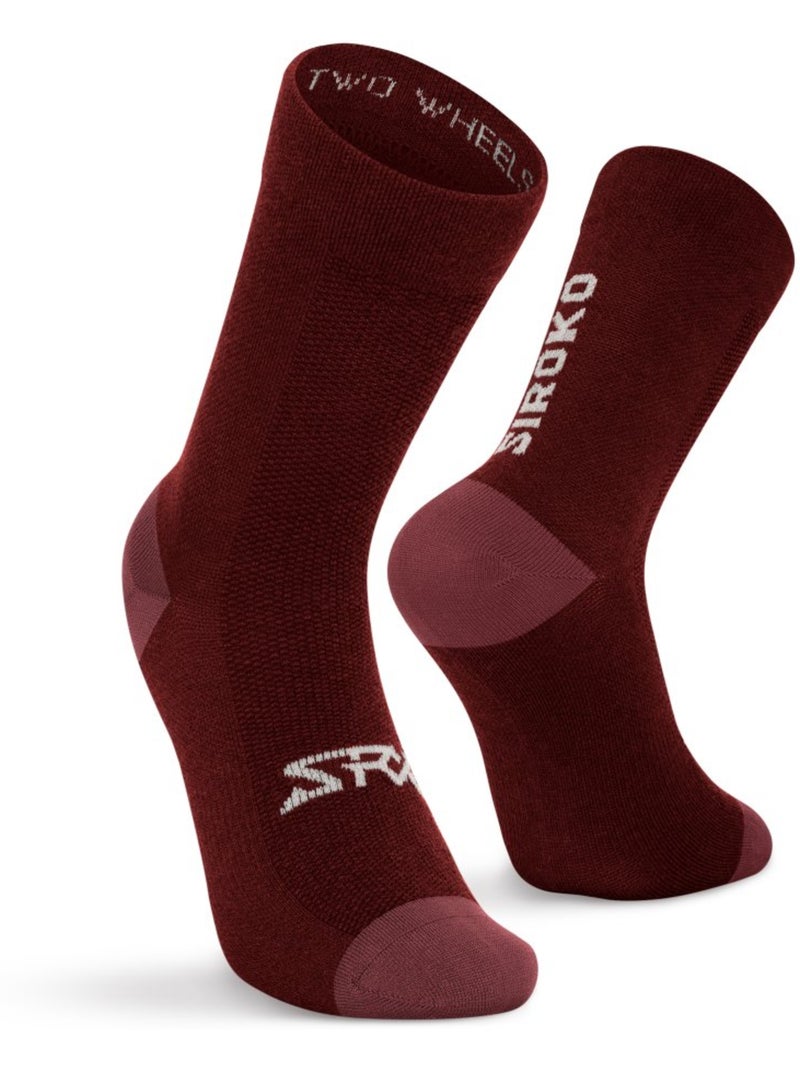 Meias de ciclismo com lã merino Vermelho - Kiabi