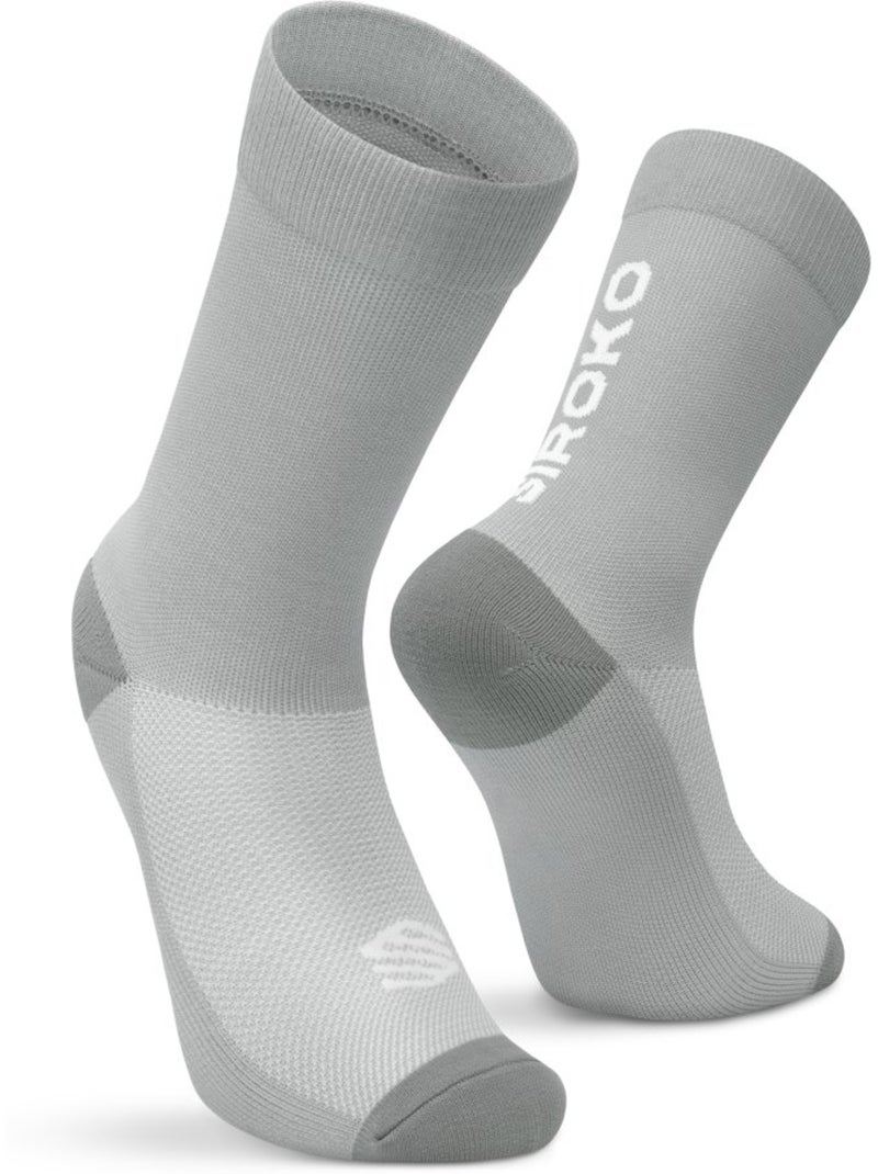 Meias de ciclismo de inverno de cano médio Branco Cinza - Kiabi