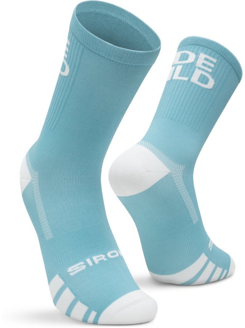 Meias de ciclismo gravel de cano médio Azul - Kiabi