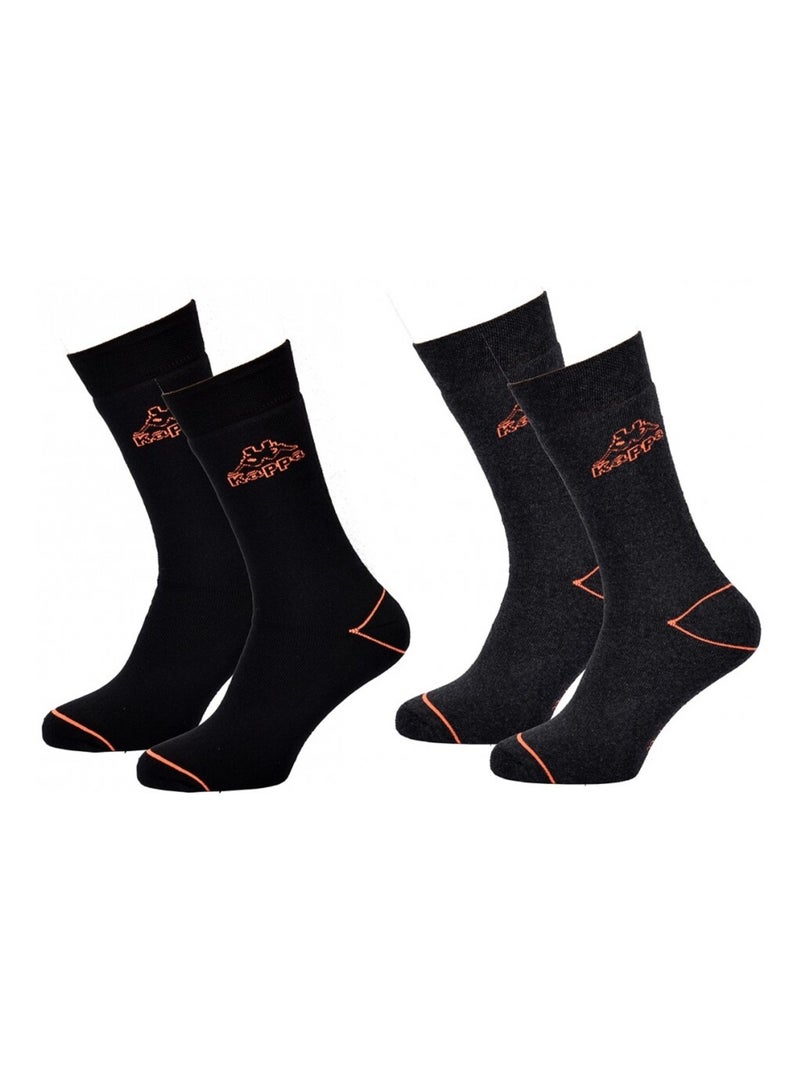 Meias de Cidade Homem KAPPA - Pack de 8 Preto Cinza-antracite - Kiabi