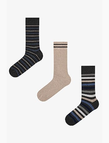 Meias de homem modern layer às riscas, par penti