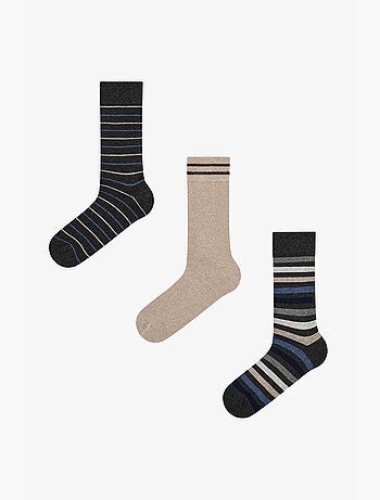 Meias de homem modern layer às riscas, par penti