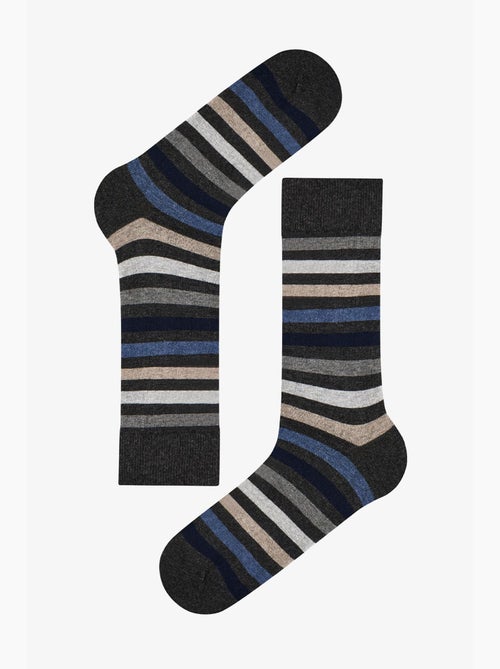 Meias de homem modern layer às riscas, par penti - Kiabi Meias de homem modern layer às riscas, par penti - Kiabi