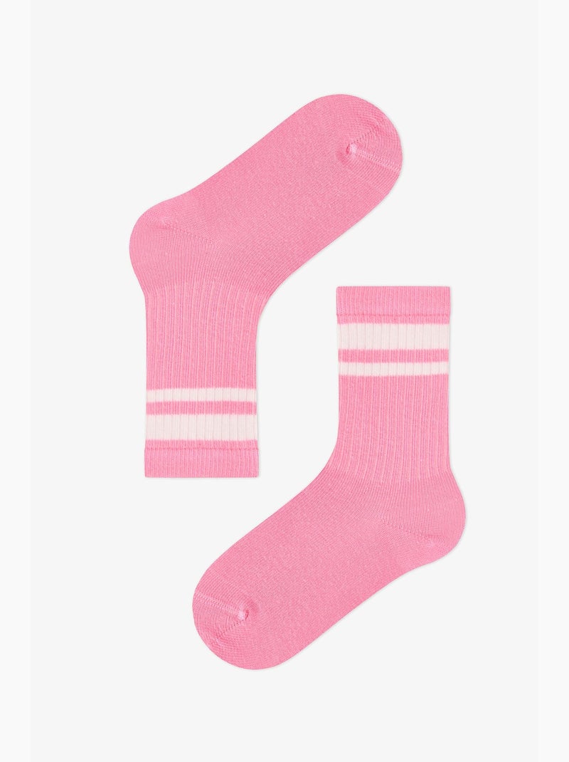 Meias de menina às riscas mist, pack de 2 penti Lavanda - Kiabi