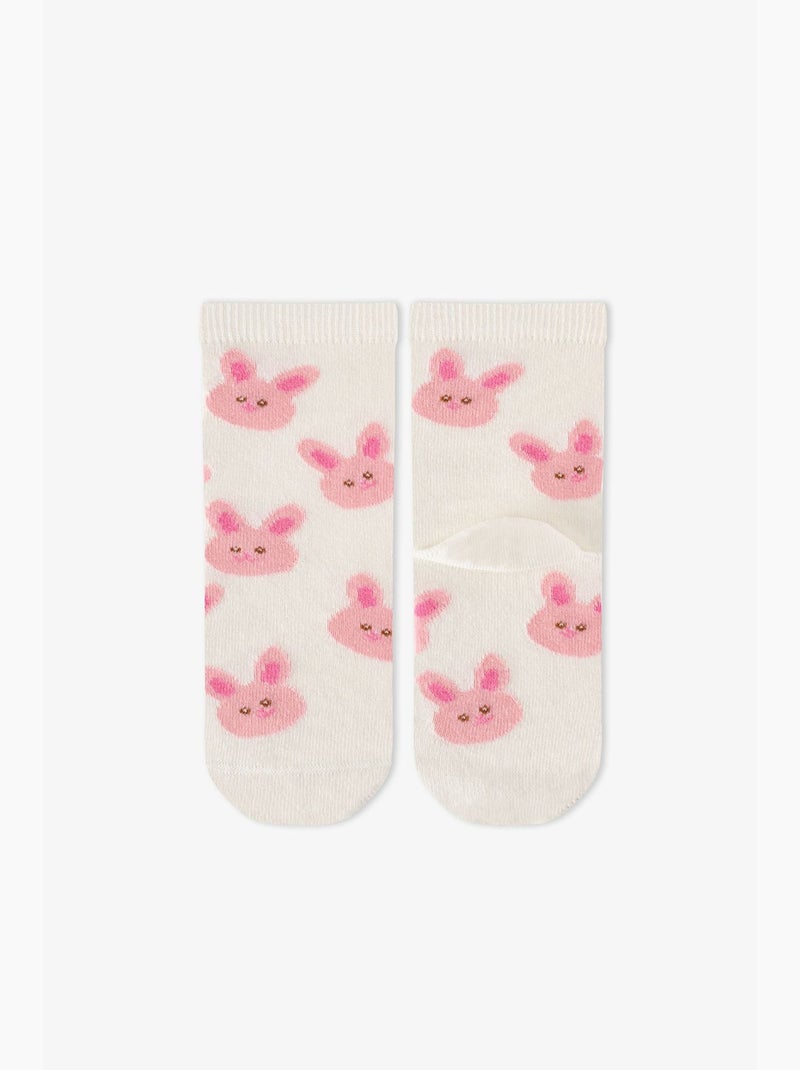 Meias de menina kindly friends, pack de 2 penti Rosa/Branco - Kiabi
