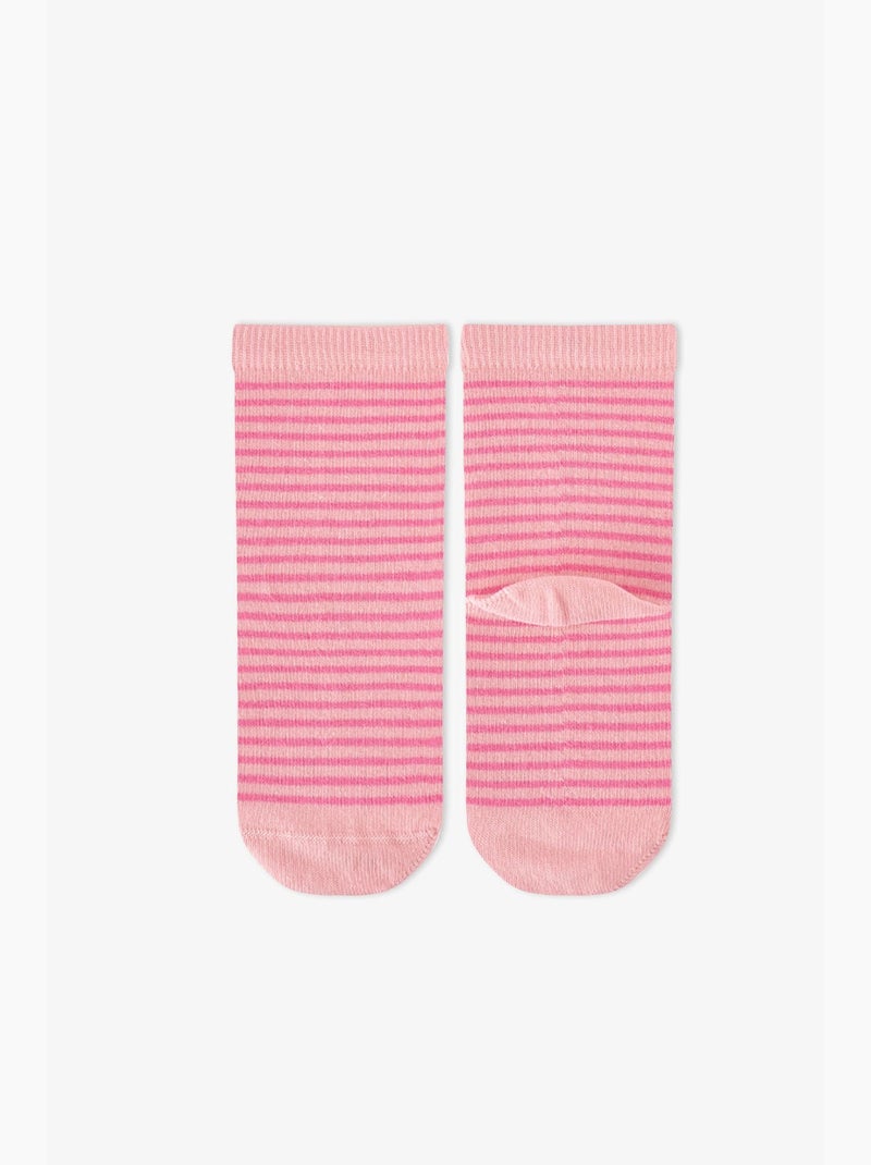 Meias de menina kindly friends, pack de 2 penti Rosa/Branco - Kiabi