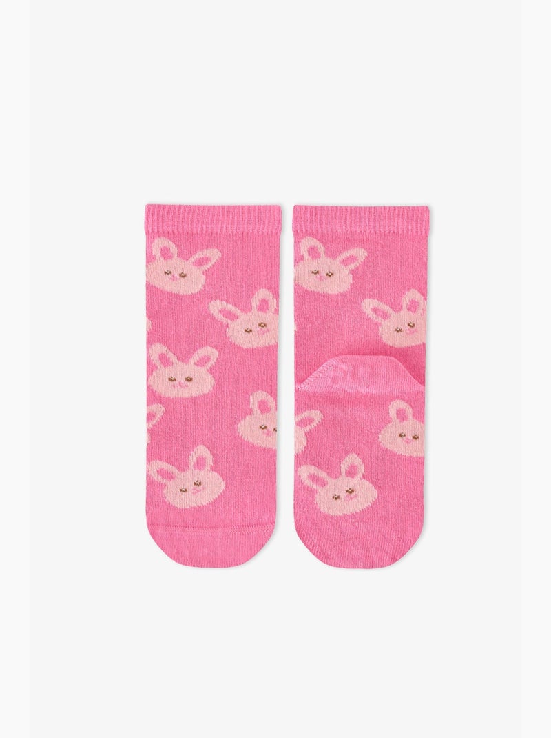 Meias de menina kindly friends, pack de 2 penti Rosa/Branco - Kiabi