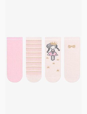 Meias de menina sparkle princess com padrão princesa, 2 pares penti