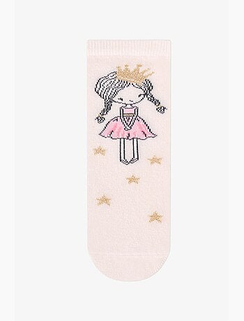 Meias de menina sparkle princess com padrão princesa, 2 pares penti