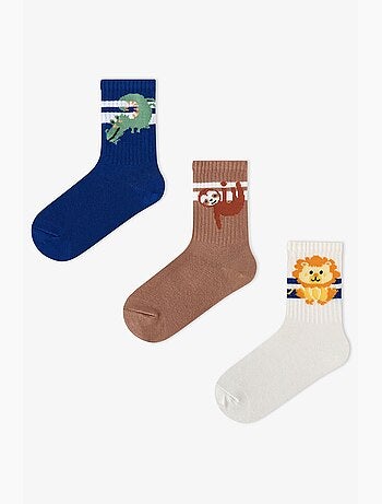 Meias de menino jungle animals, par penti