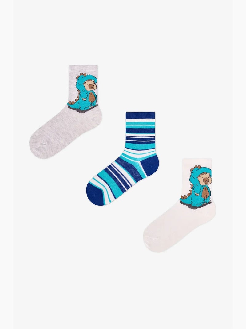 Meias de menino lovers às riscas, 2 pares penti Branco - Kiabi