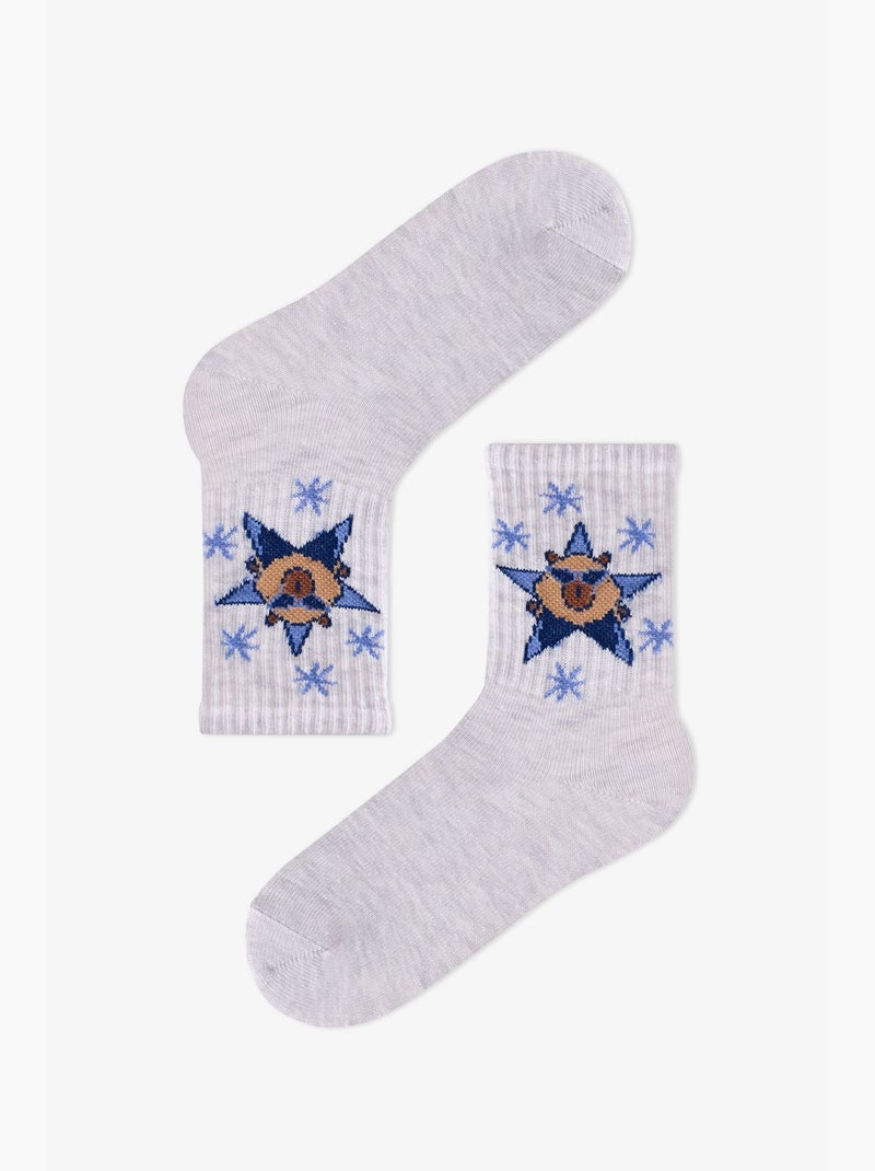 Meias de menino rockstar capy de algodão, pack de 2 penti Azul-marinho - Kiabi