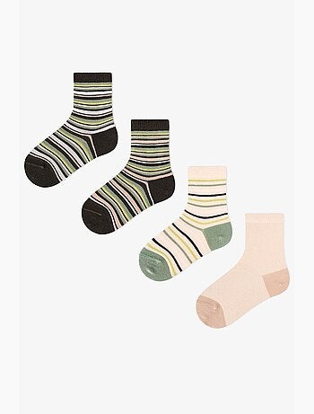 Meias de menino woodland greens às riscas, pack de 2 penti