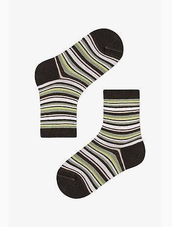 Meias de menino woodland greens às riscas, pack de 2 penti