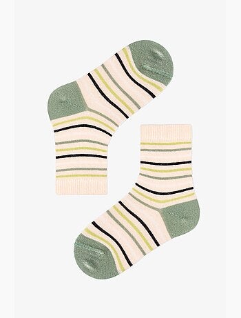 Meias de menino woodland greens às riscas, pack de 2 penti