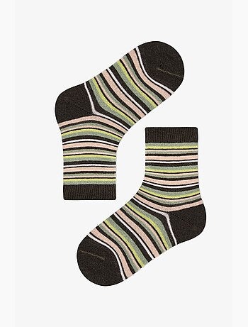 Meias de menino woodland greens às riscas, pack de 2 penti