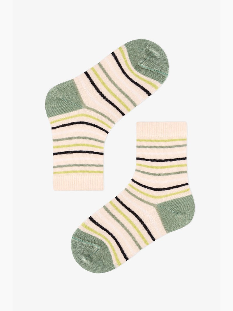 Meias de menino woodland greens às riscas, pack de 2 penti Preto Verde Branco - Kiabi
