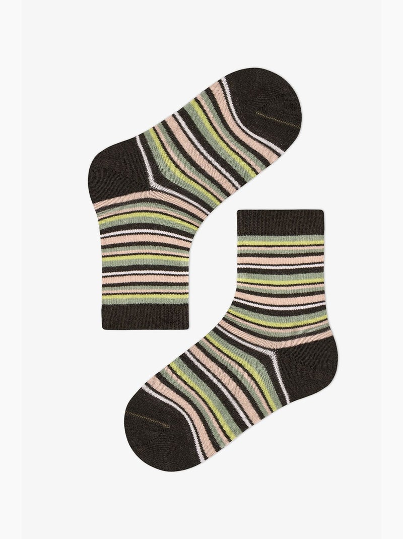 Meias de menino woodland greens às riscas, pack de 2 penti Preto Verde Branco - Kiabi