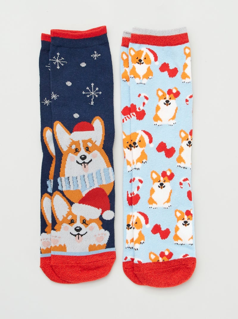 Meias de Natal - Lote de 2 AZUL - Kiabi