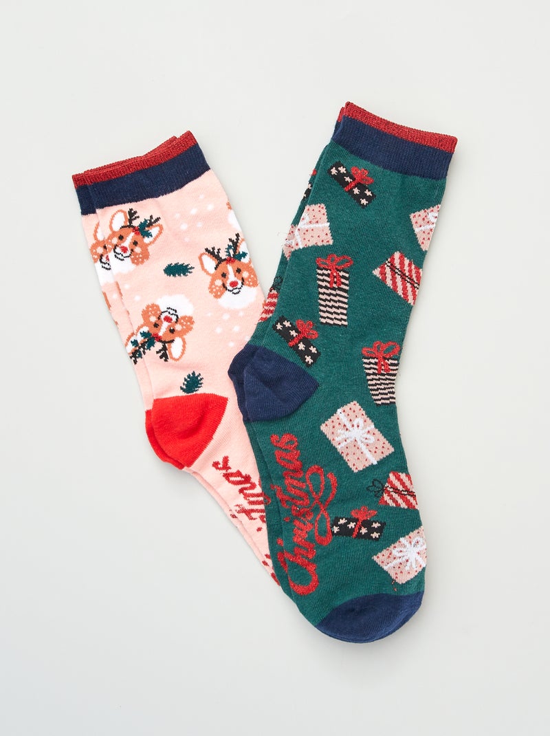 Meias de Natal - Lote de 2 ROSA - Kiabi
