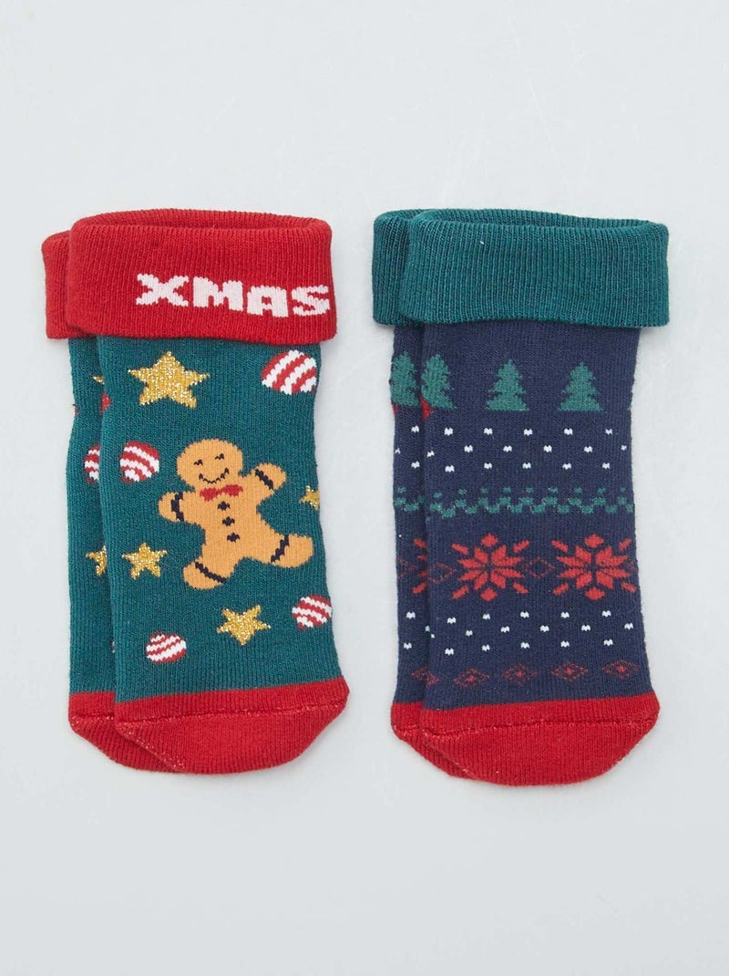 Meias de Natal - Lote de 2 ROXO - Kiabi