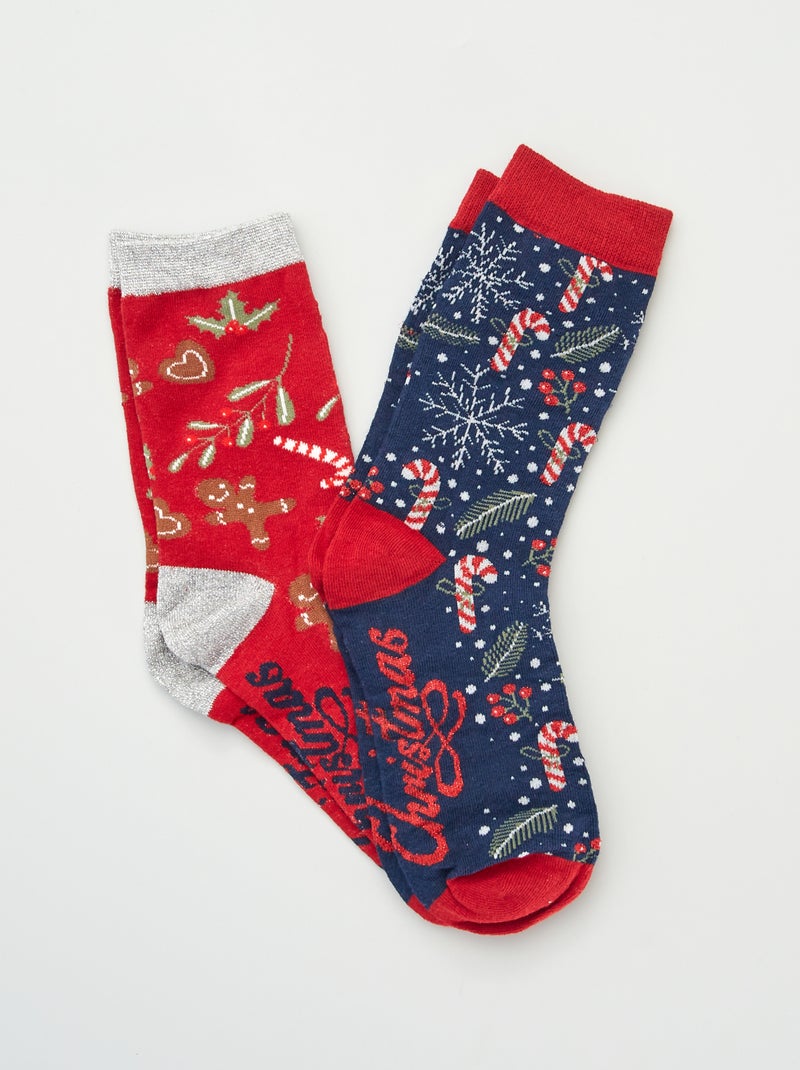 Meias de Natal - Lote de 2 VERMELHO - Kiabi