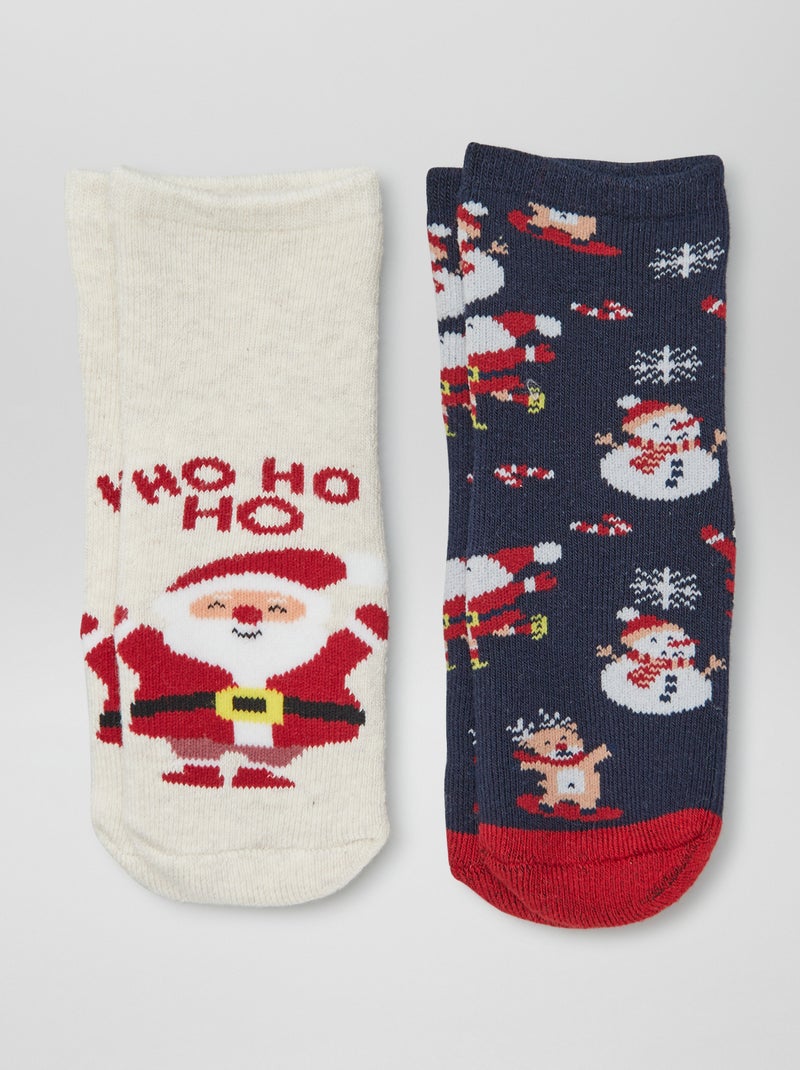 Meias de Natal antiderrapantes - lote de 2 BEGE - Kiabi