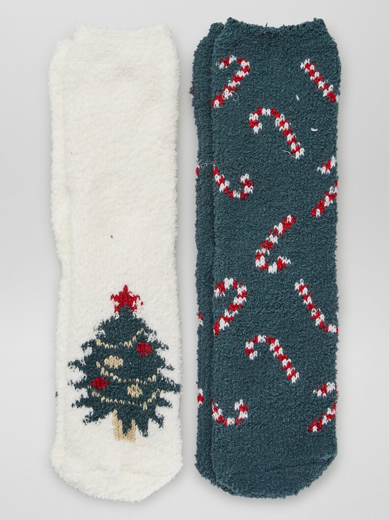 Meias de Natal efeito lã de carneiro - Lote de 2 BEGE - Kiabi
