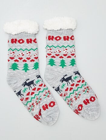 Meias de Natal forradas antiderrapantes