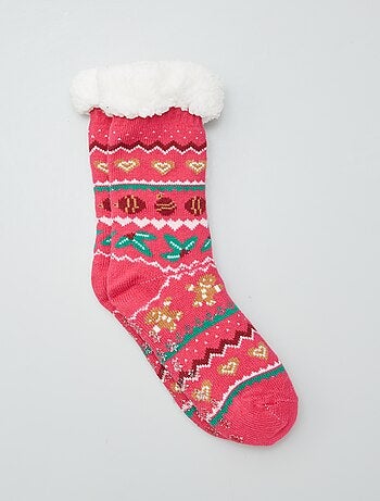 Meias de Natal forradas antiderrapantes