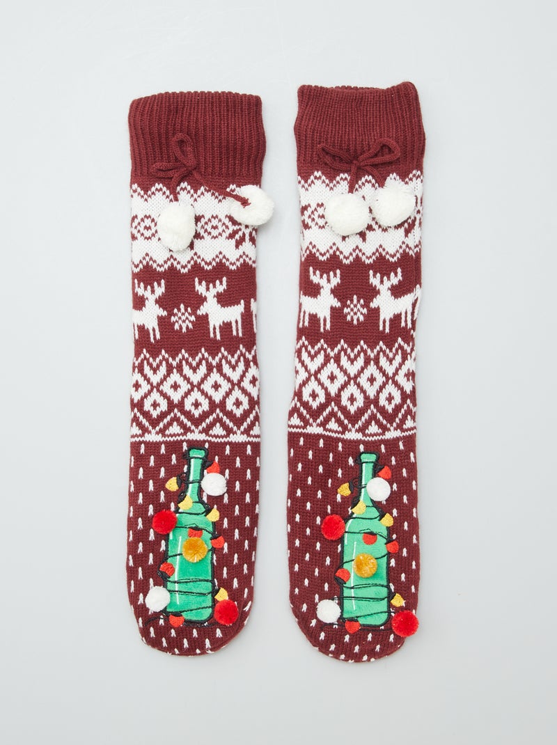 Meias de Natal forradas VERMELHO - Kiabi