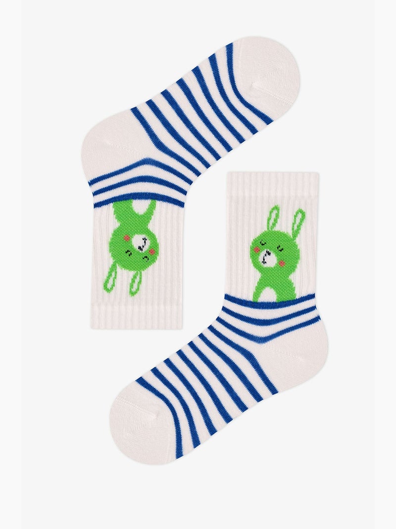 Meias de tornozelo astro bunny star estampadas, 3 pares penti Branco Azul - Kiabi