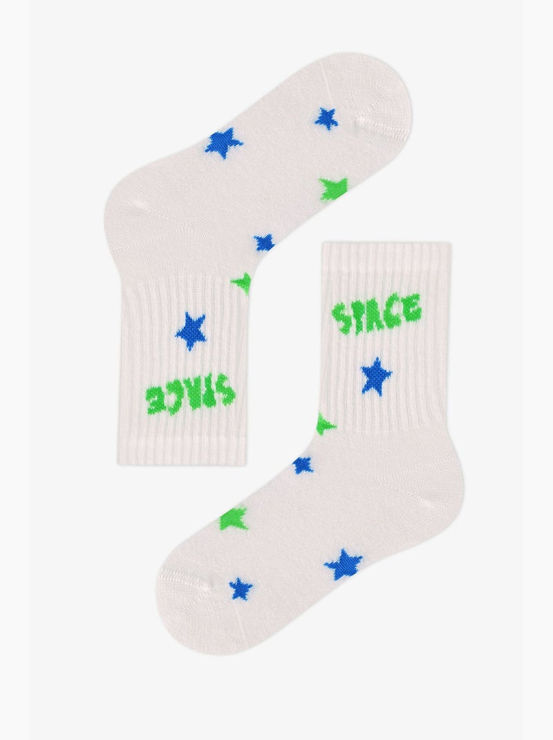 Meias de tornozelo astro bunny star estampadas, 3 pares penti Branco Azul - Kiabi