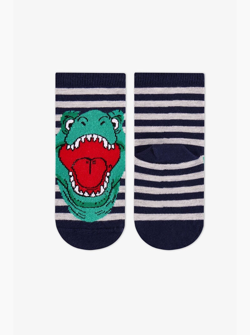 Meias de tornozelo dino bite pack de 4 penti Azul-cinza - Kiabi