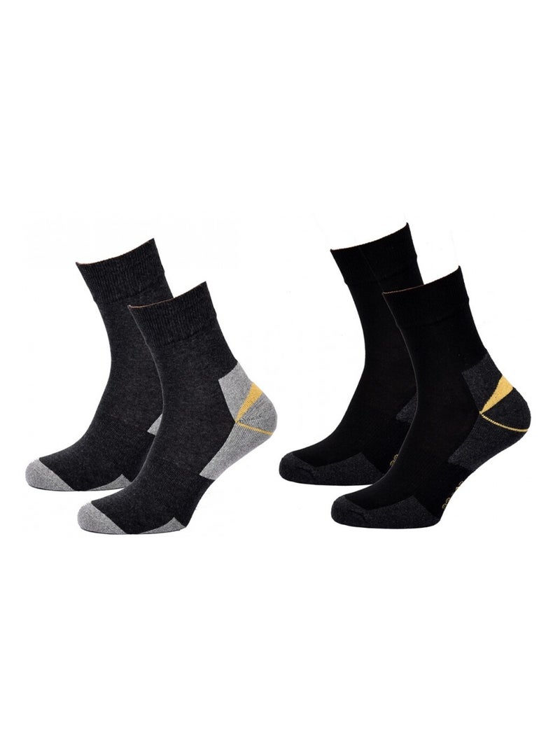 Meias de Trabalho TRACTO Homem Resistência Pro - Pack de 12 Preto Multicolorido Cinza - Kiabi