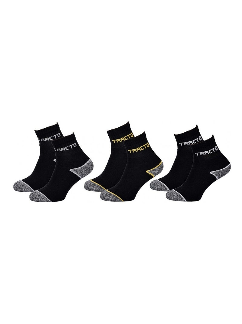 Meias de Trabalho TRACTO Homem Resistência Pro - Pack de 12 Preto Preto - Kiabi