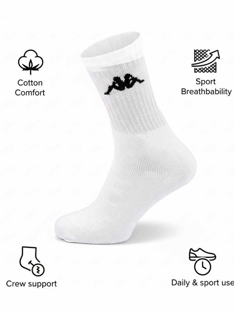 Meias Desportivas KAPPA CREW - Pack de 9 Pares Branco - Kiabi
