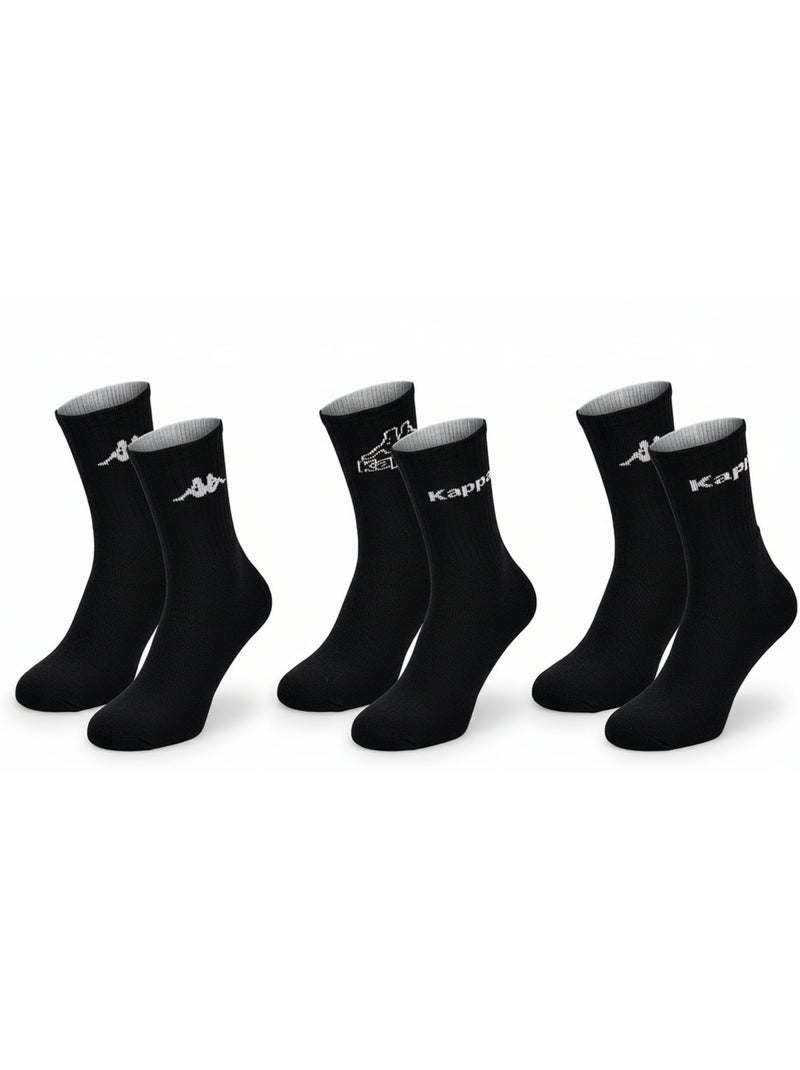 Meias Desportivas KAPPA CREW - Pack de 9 Pares Preto - Kiabi
