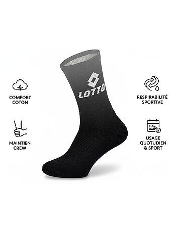 Meias desportivas lotto crew - pack de 6 pares