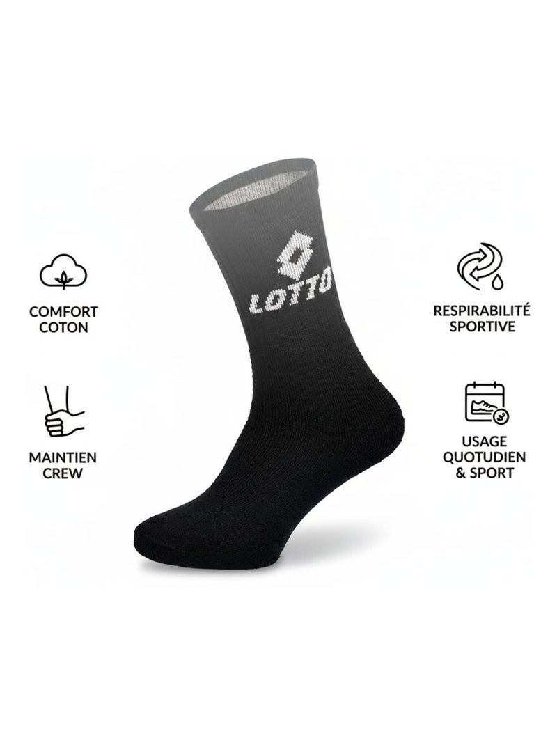 Meias Desportivas LOTTO CREW - Pack de 9 Pares Preto - Kiabi