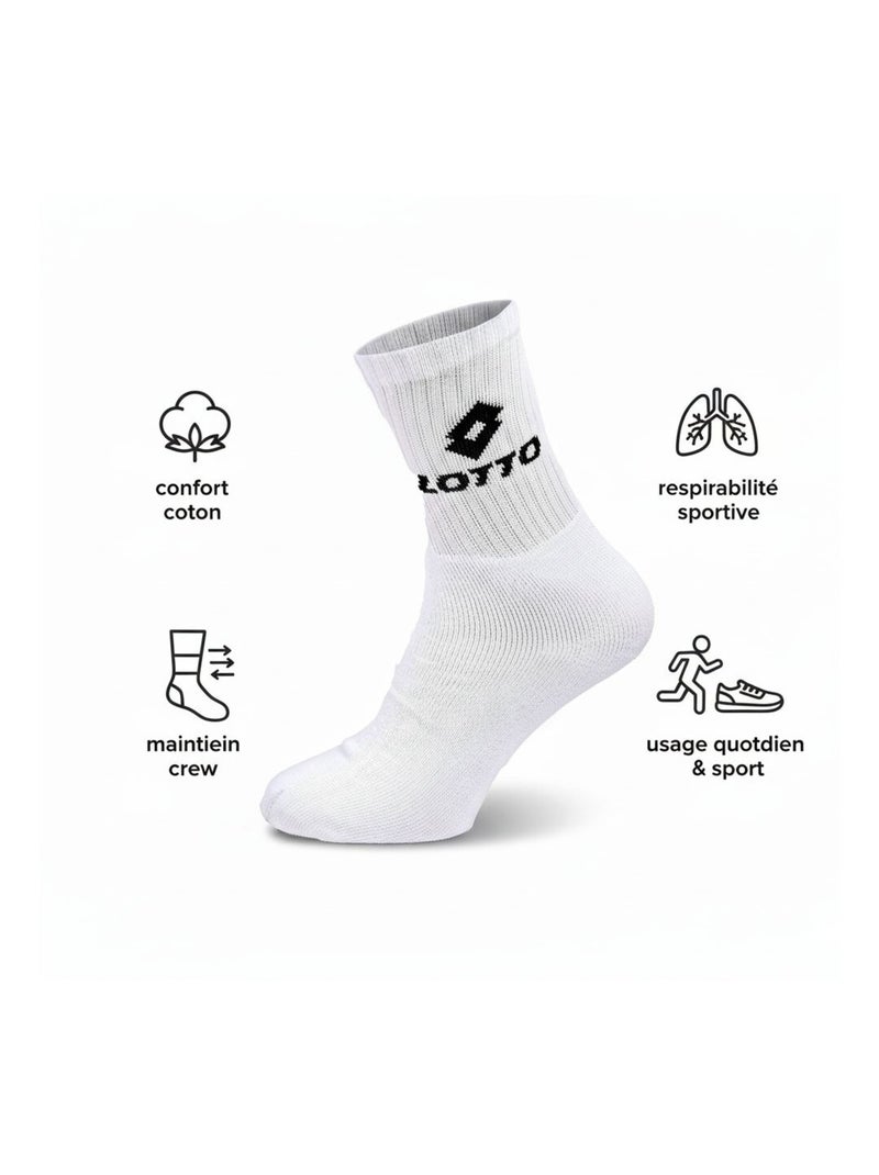 Meias Desporto LOTTO CREW - Pack 12 Pares Branco - Kiabi