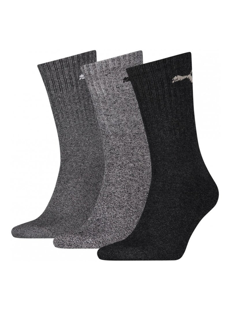 Meias Desporto PUMA Tennis CREW - Pack de 3 Cinza-cinza preto - Kiabi