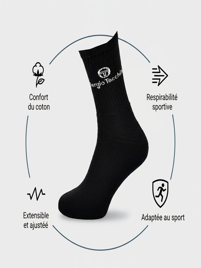 Meias Desporto SERGIO TACCHINI - Pack de 3 Pares Preto - Kiabi