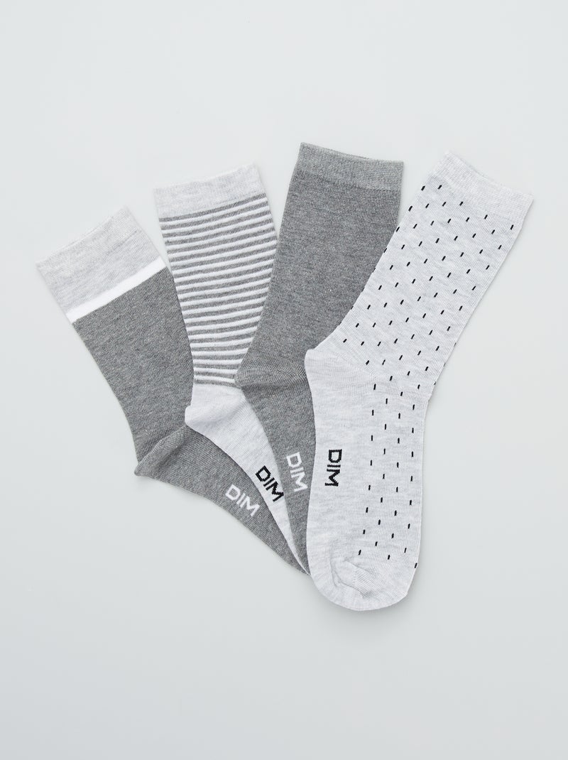 Meias 'DIM' lote 4 pares CINZA - Kiabi