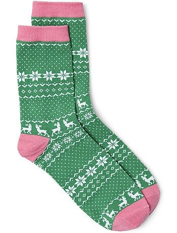 Meias Vero Moda Bonbons para Mulher - Rosa/Verde