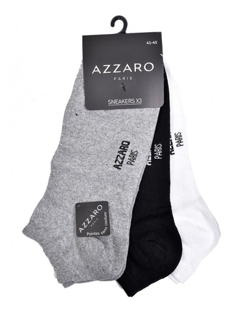 Meias Homem AZZARO - Pack de 6 Branco Cinza Preto - Kiabi