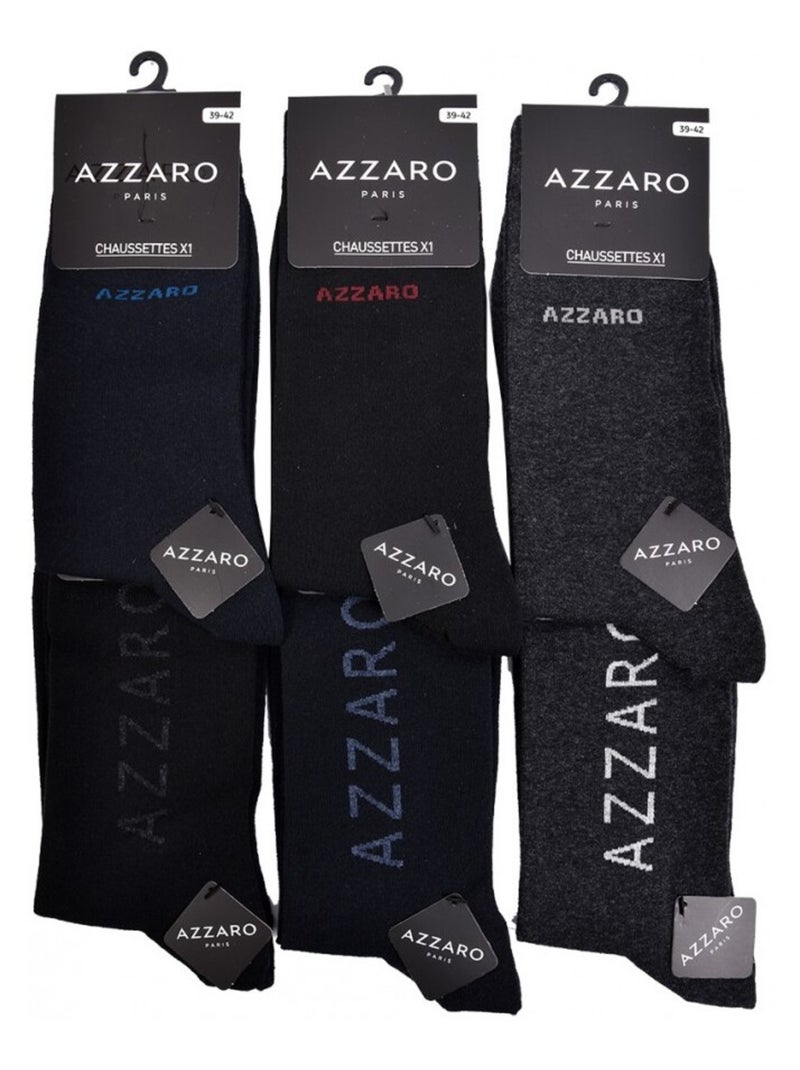 Meias Homem AZZARO - Pack de 6 Preto Multicolorido Cinza - Kiabi