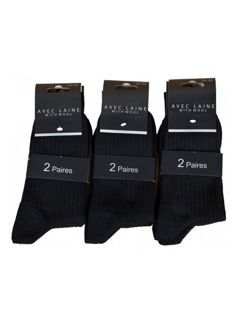 Meias homem com lã vendidas em pack conforto e calor - pack de 6 - Kiabi Meias homem com lã vendidas em pack conforto e calor - pack de 6 - Kiabi