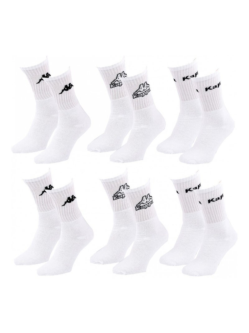 Meias Homem CREW KAPPA - Pack de 6 Branco Branco - Kiabi